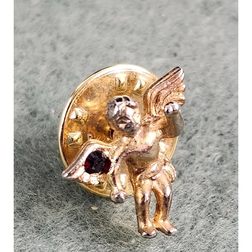 VTG Designer T&T‎ Guardian Angel Pin Austrian Crystal Carrying Your Heart w Me
